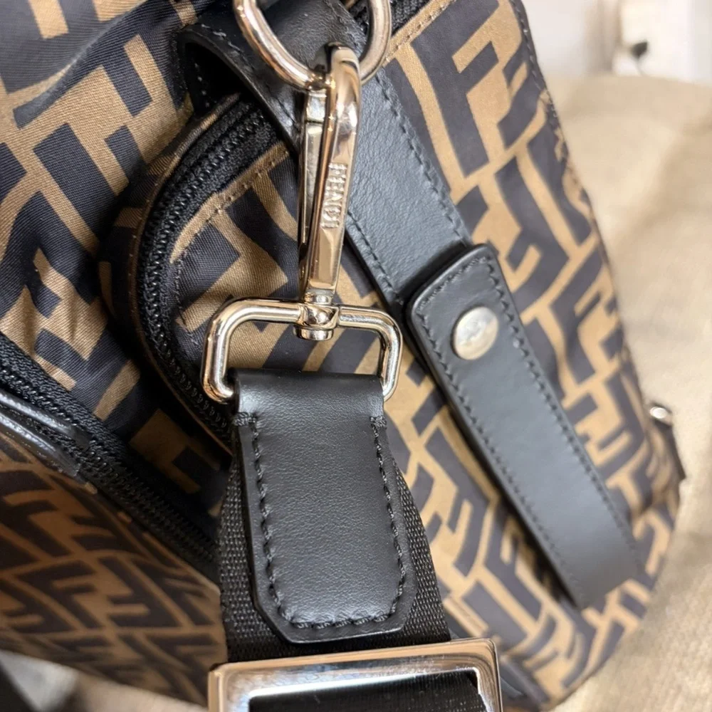 Fendi FF Logo Changing Diaper Bag Brown Monogram 7VB013 AFV5 - Picture 10 of 14